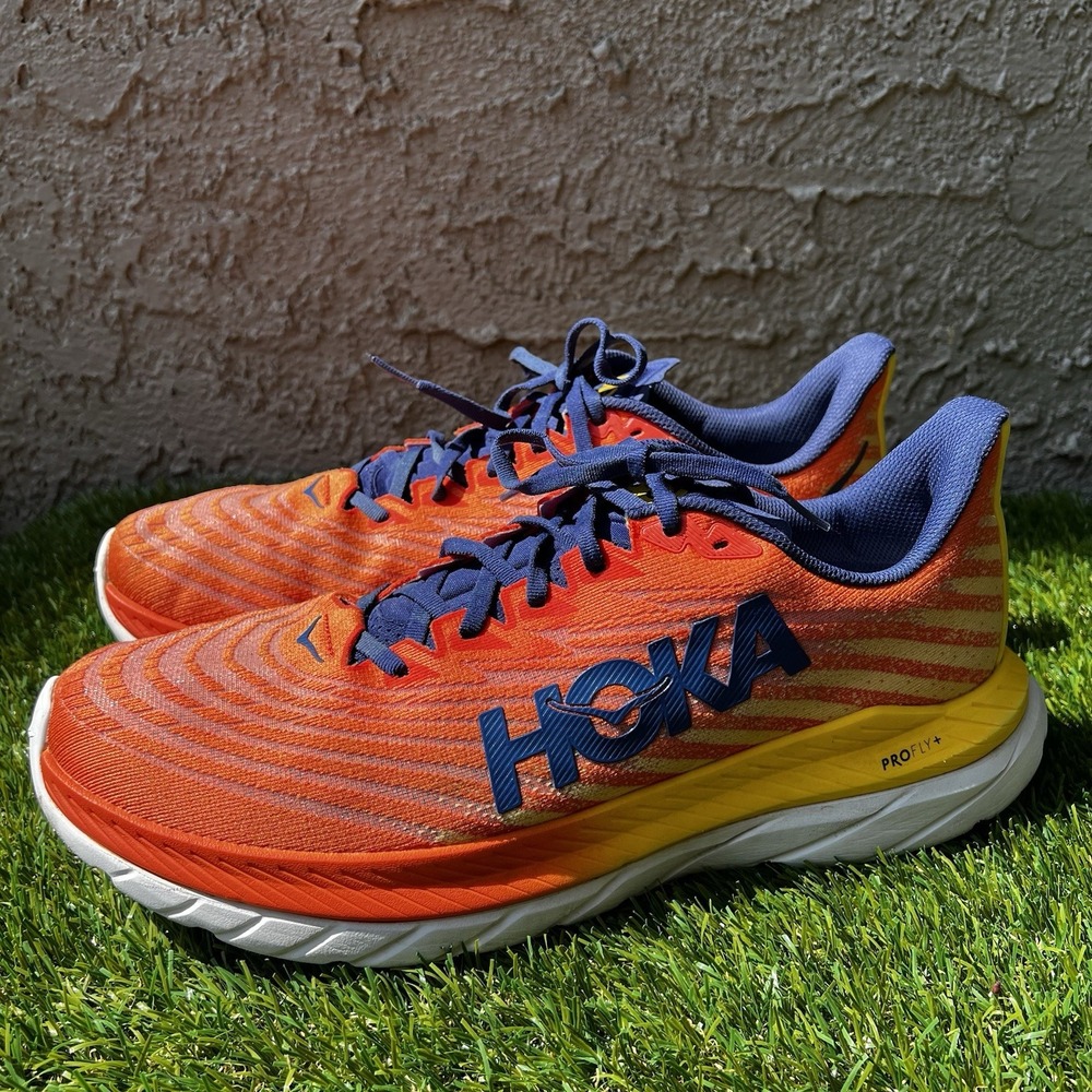 Hoka Shoes Men Size 13 Mach 5 Running Flame Dandelion Athletic Run No Insoles